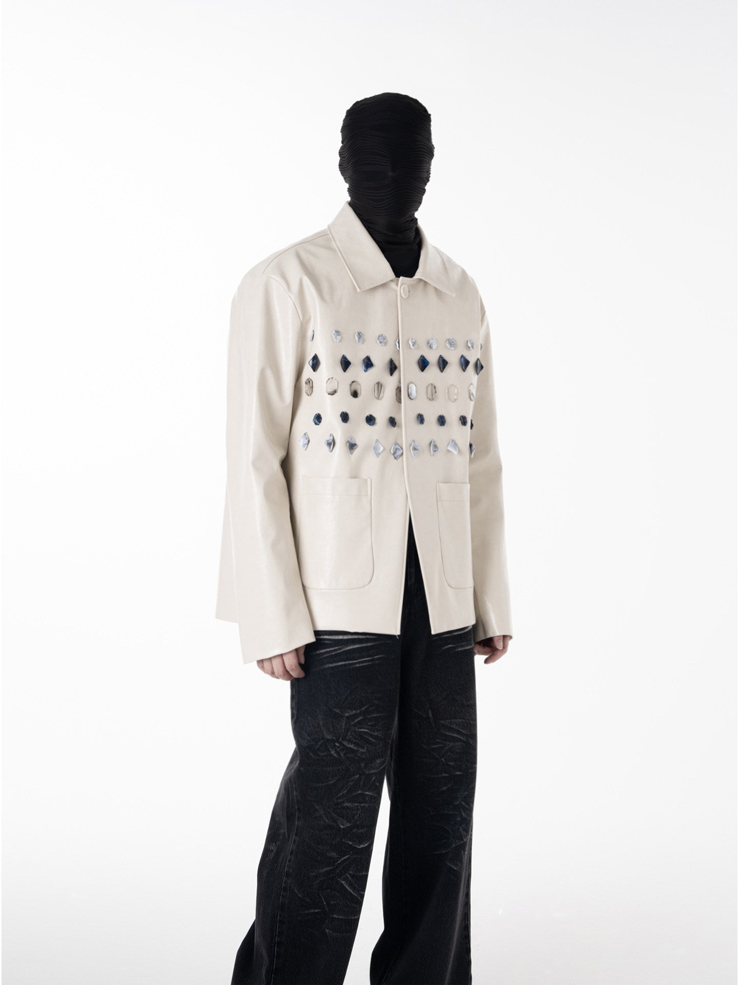 Gem Studs Design Pocket Tailored Jacket WN23627