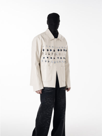 Gem Studs Design Pocket Tailored Jacket WN23627