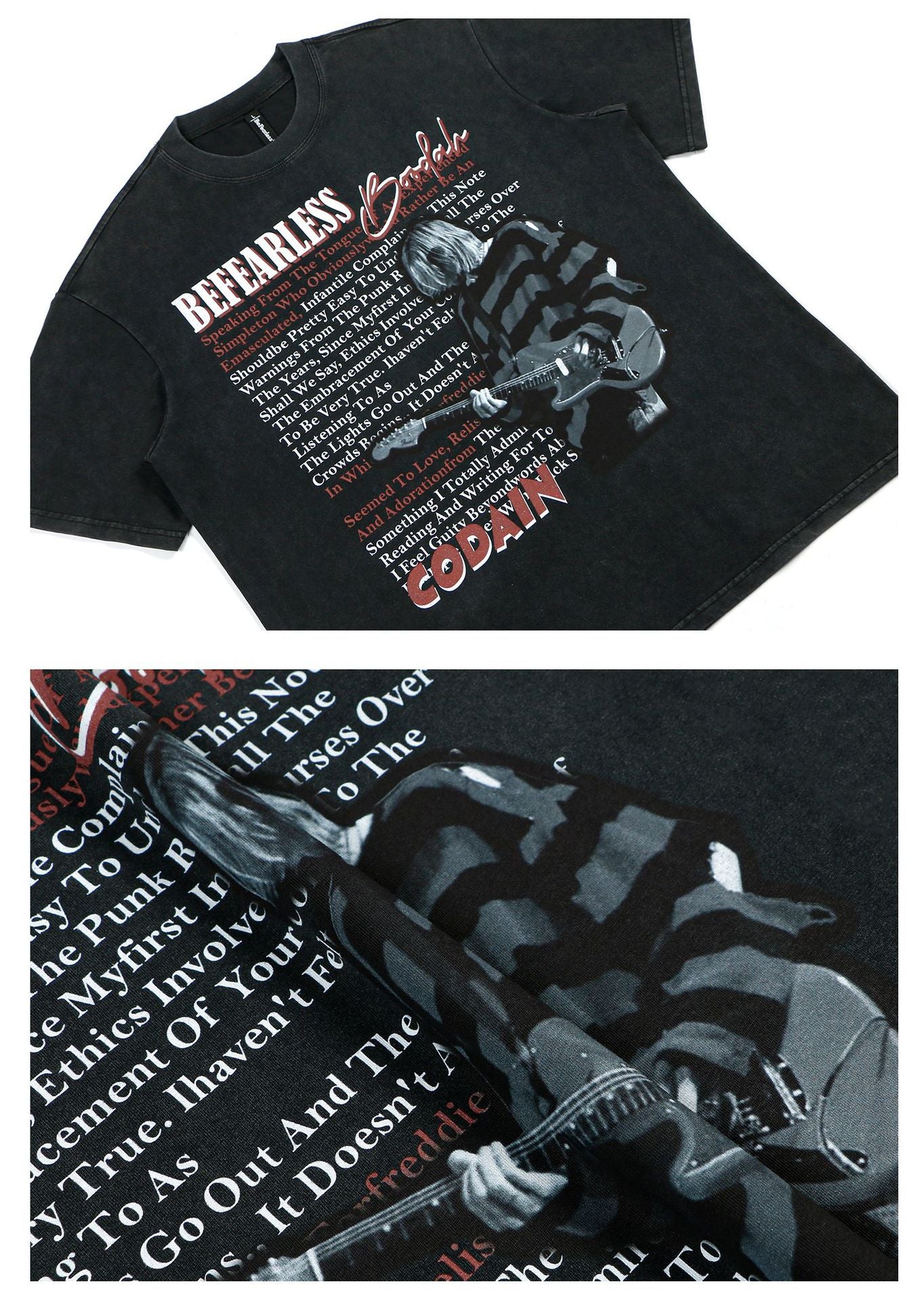 Washed Portrait Graphic Short Sleeve T-Shirt WN26270