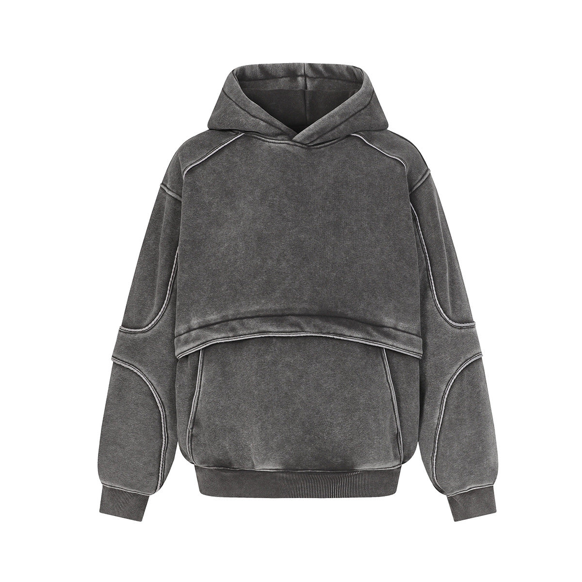 Fleece Lining Washed Pullover Hoodie WN21876