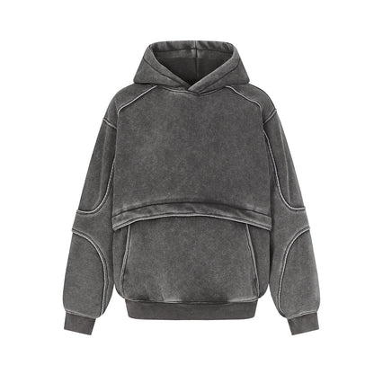 Fleece Lining Washed Pullover Hoodie WN21876