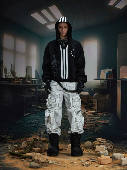 Three-Stripe Oversize Pullover Hoodie WN20595