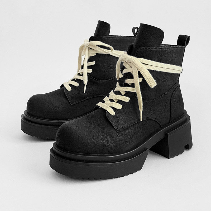 Chunky Platform Lace-Up Wrap Boots WN24519