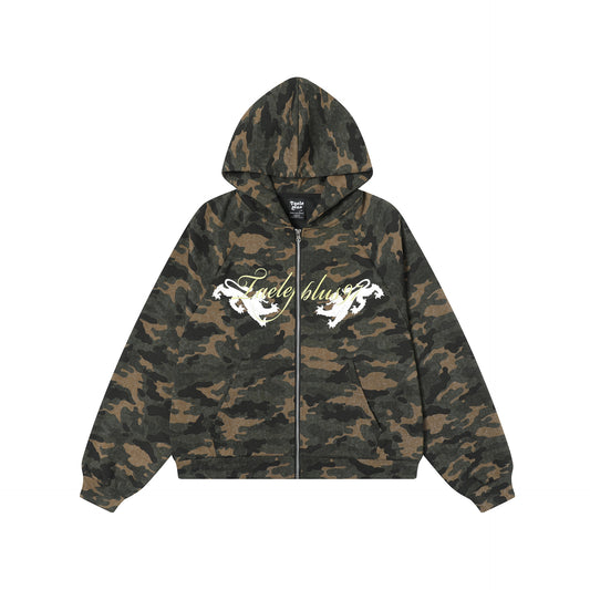 Camouflage Zipper Hoodie WN12735