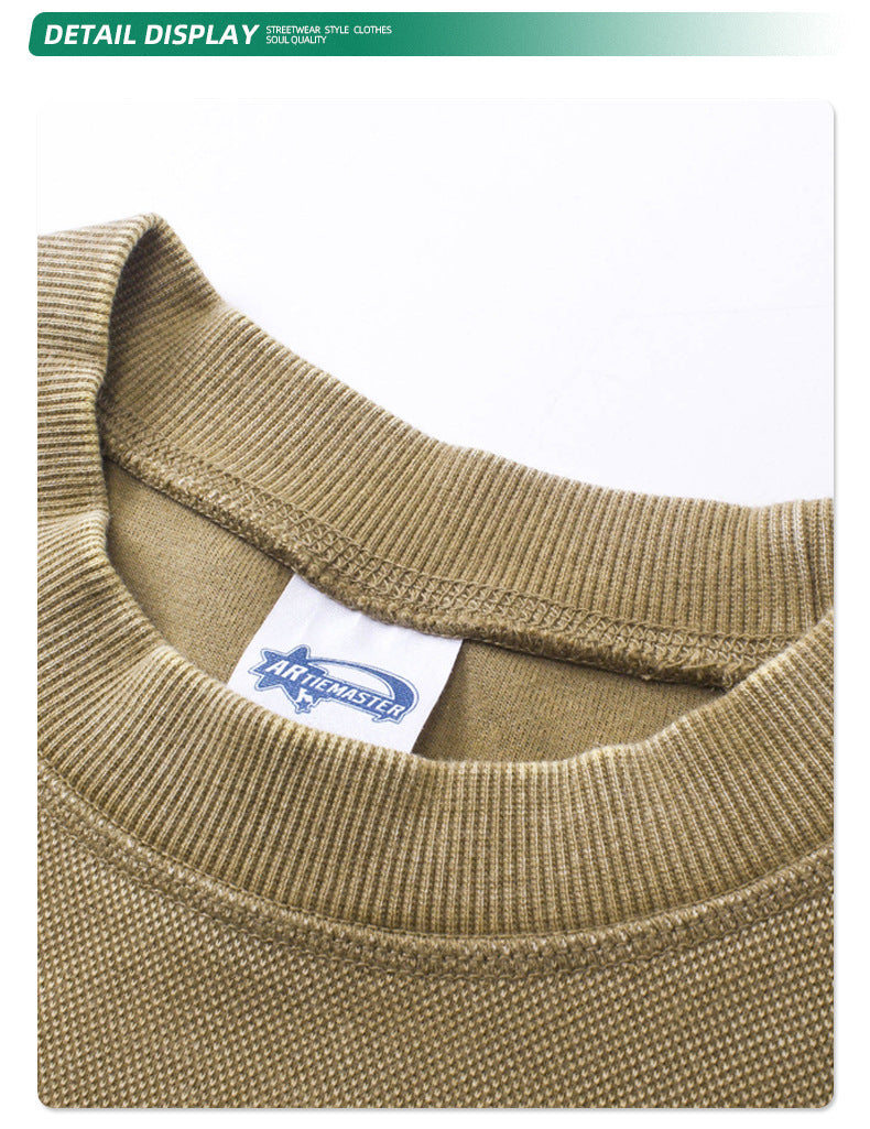 Oversize Washed Short-sleeve T-shirt & Washed Short Sweatpants Setup WN6612