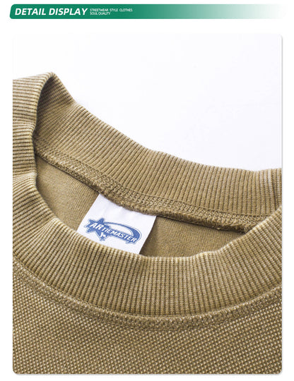 Oversize Washed Short-sleeve T-shirt & Washed Short Sweatpants Setup WN6612