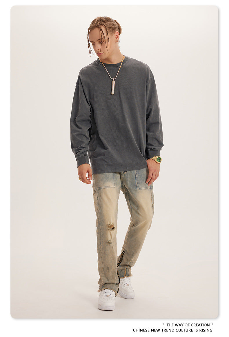 Oversize Washed Long Sleeve T-Shirt WN6052
