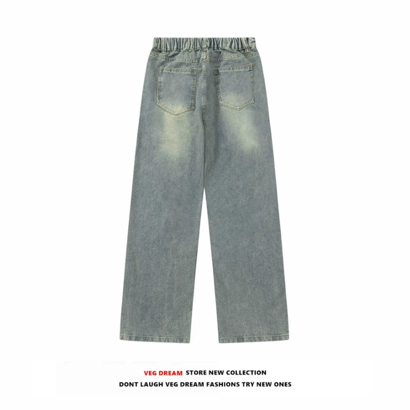 Wide-leg Damage Denim Jeans WN5574