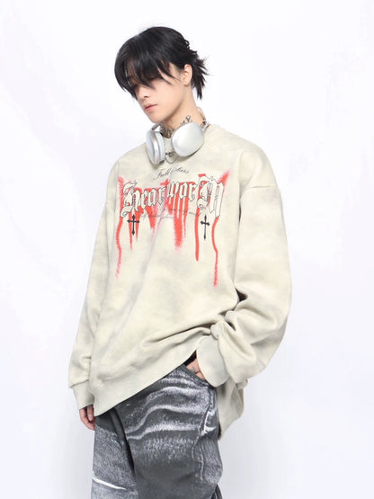 Washed Oversize Pullover Sweatshirt WN10900