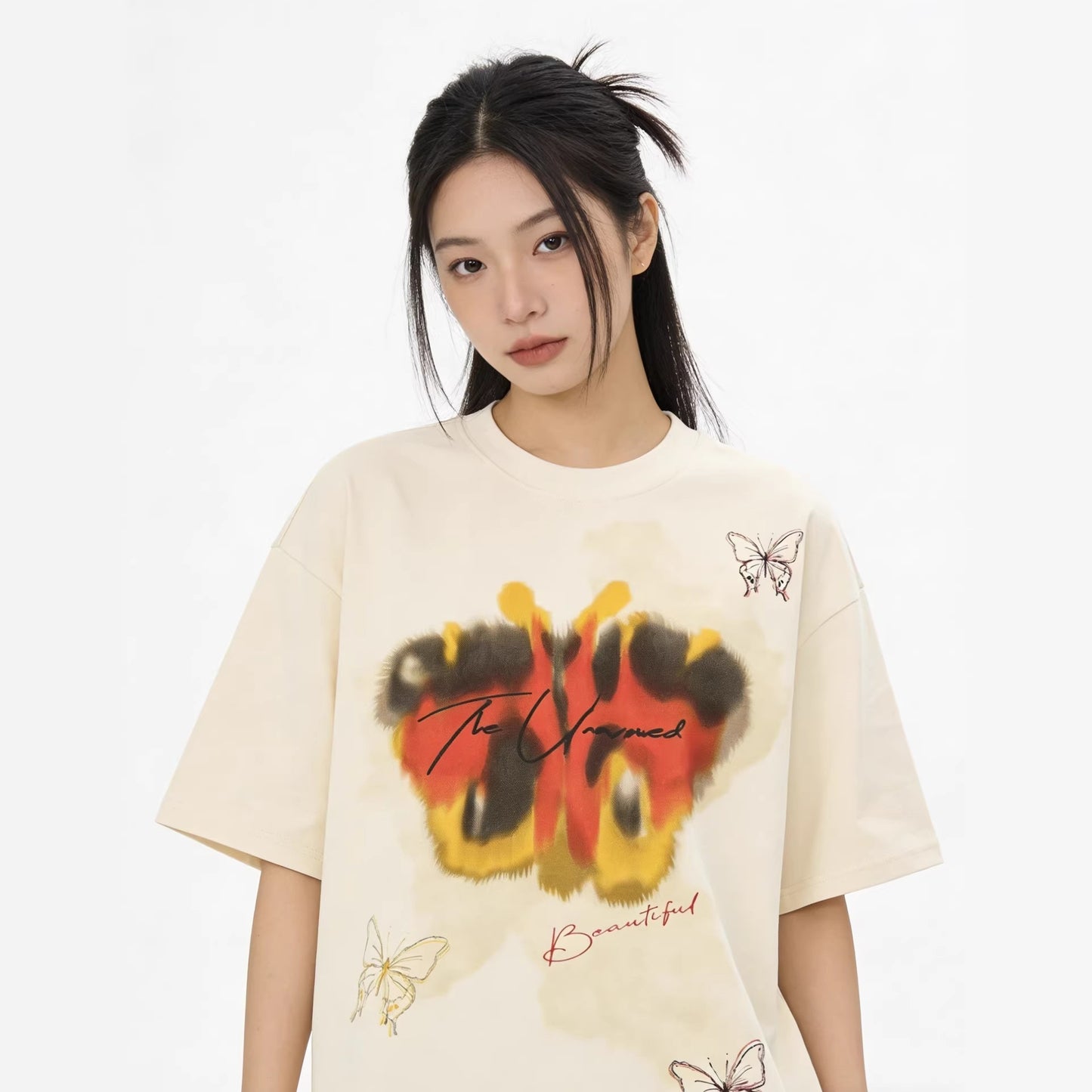 Butterfly Graphic Print Short Sleeve T-Shirt WN25493