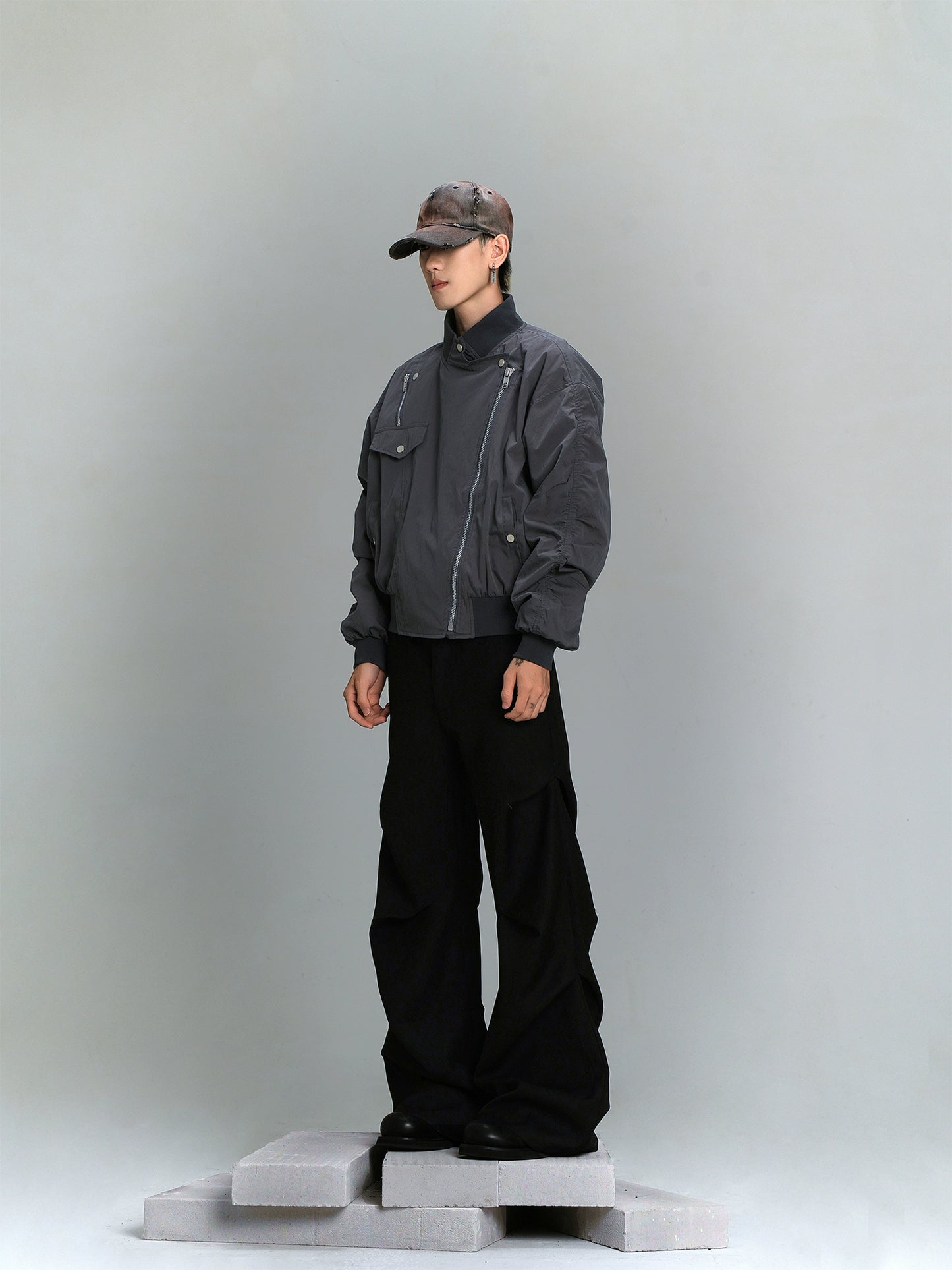 Double Zipper Flight Jacket WN8429