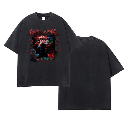Heavyweight Washed Wax Dye Rolled Sleeve T-Shirt WN16273