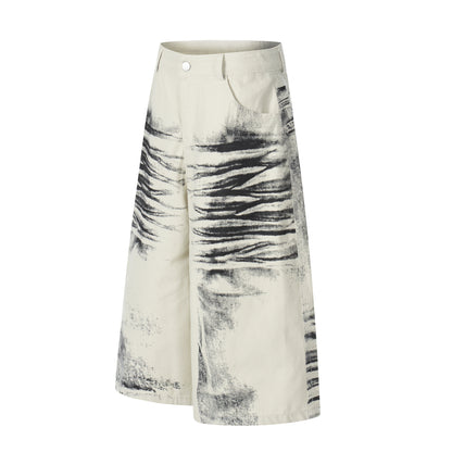Brush Paint Cropped Pants WN25508