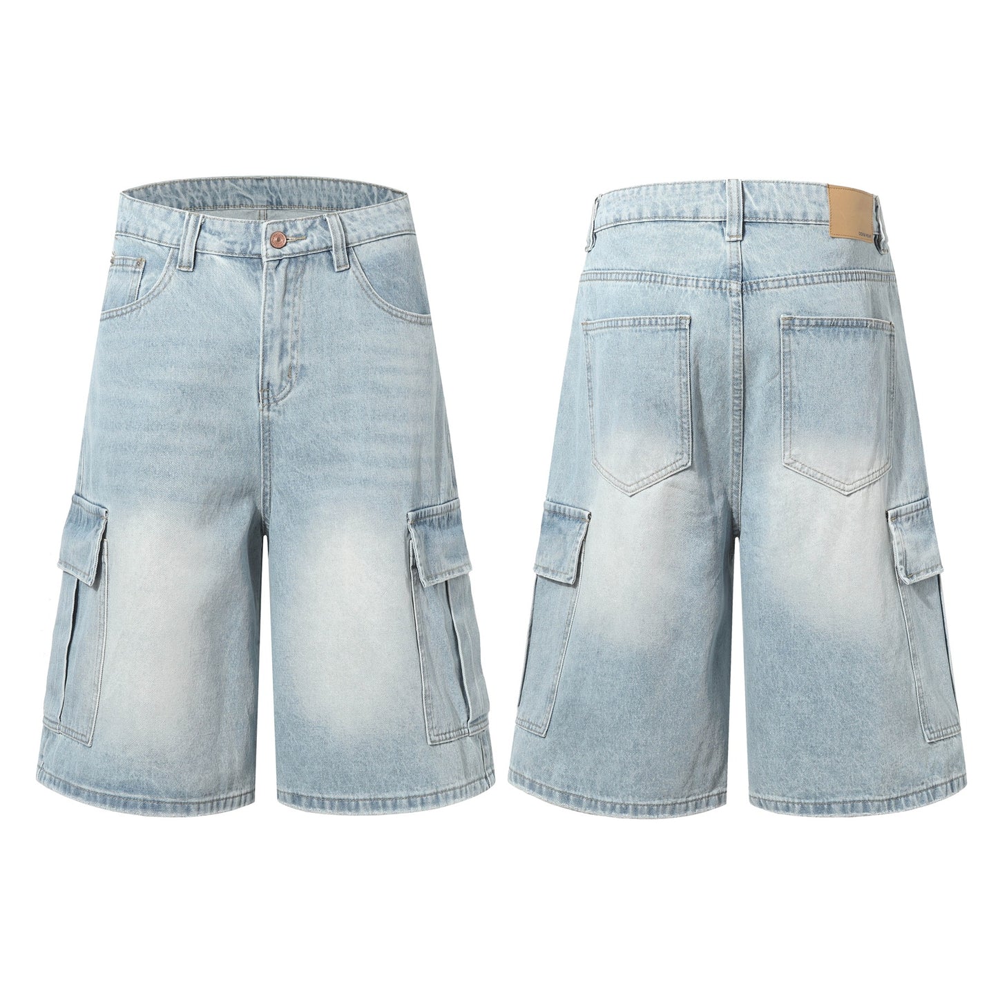 Washed Multi-Pocket Denim Half Pants WN26168