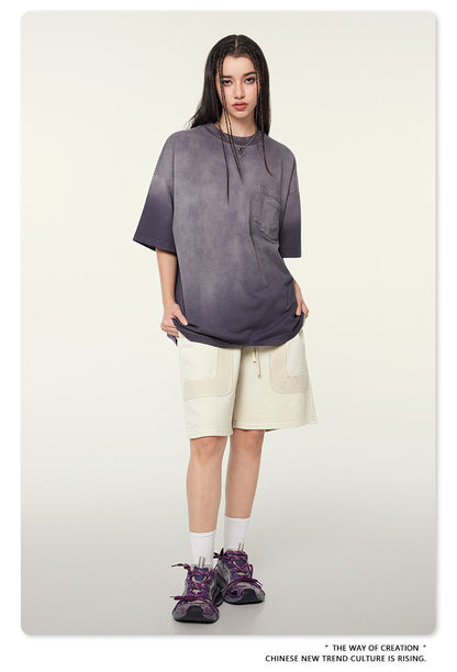 Washed Heavyweight Short Sleeve T-Shirt & Short Sweatpants Setup WN6167