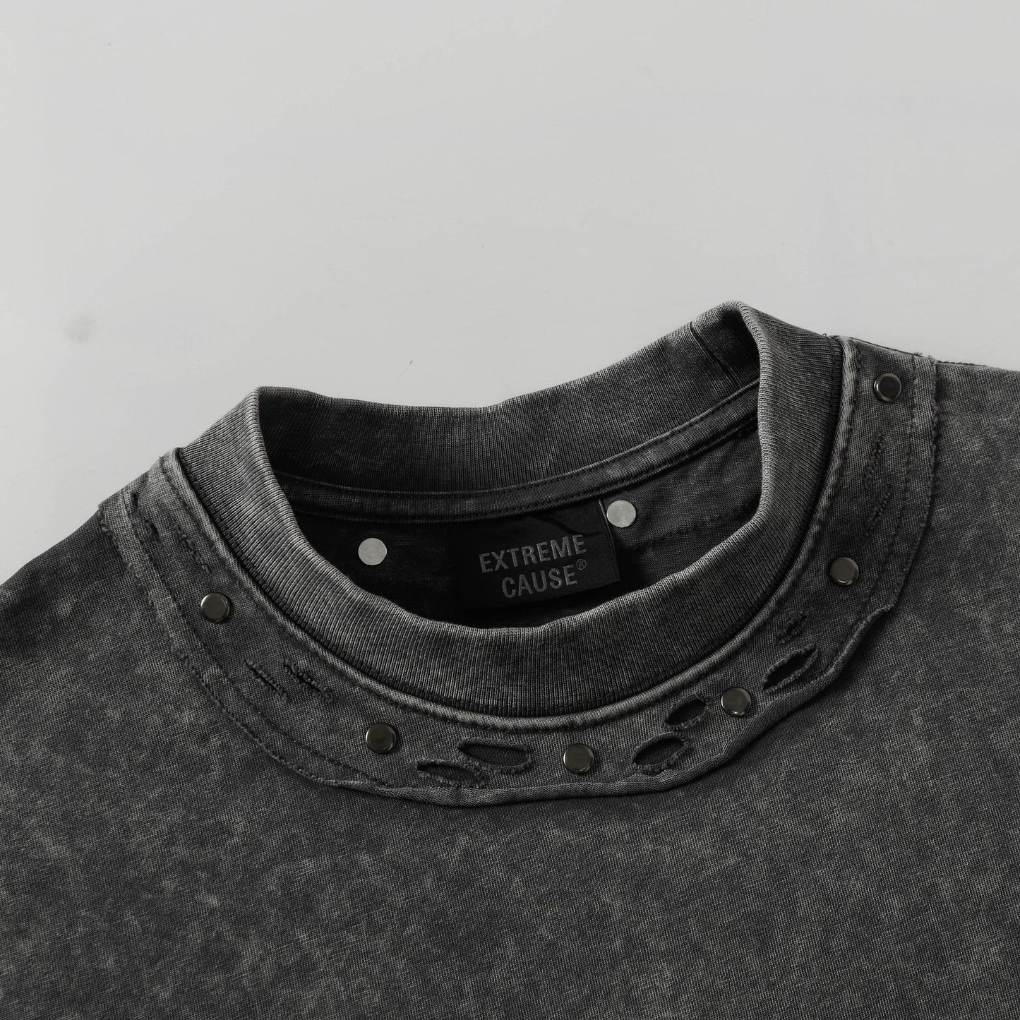 Studs Washed Short Sleeve T-Shirt WN26765