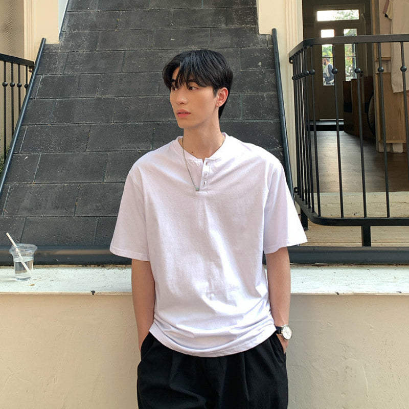 Solid Color Short Sleeve Polo Shirt WN24957