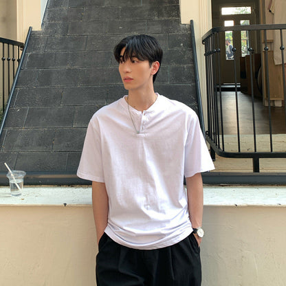 Solid Color Short Sleeve Polo Shirt WN24957