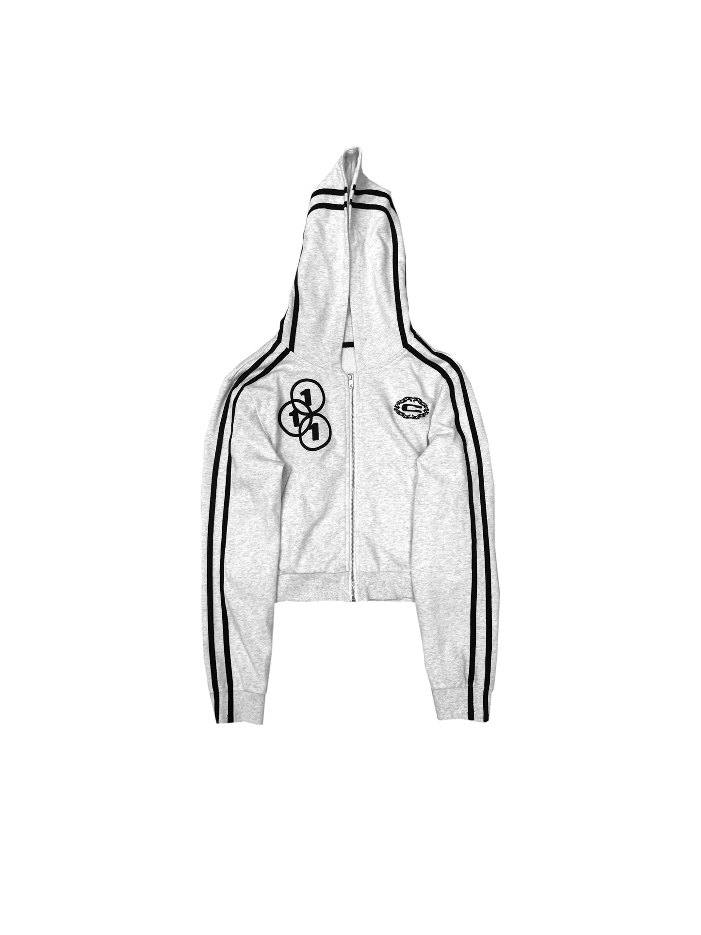 Embroidery Patchwork Zipper Hoodie WN19098