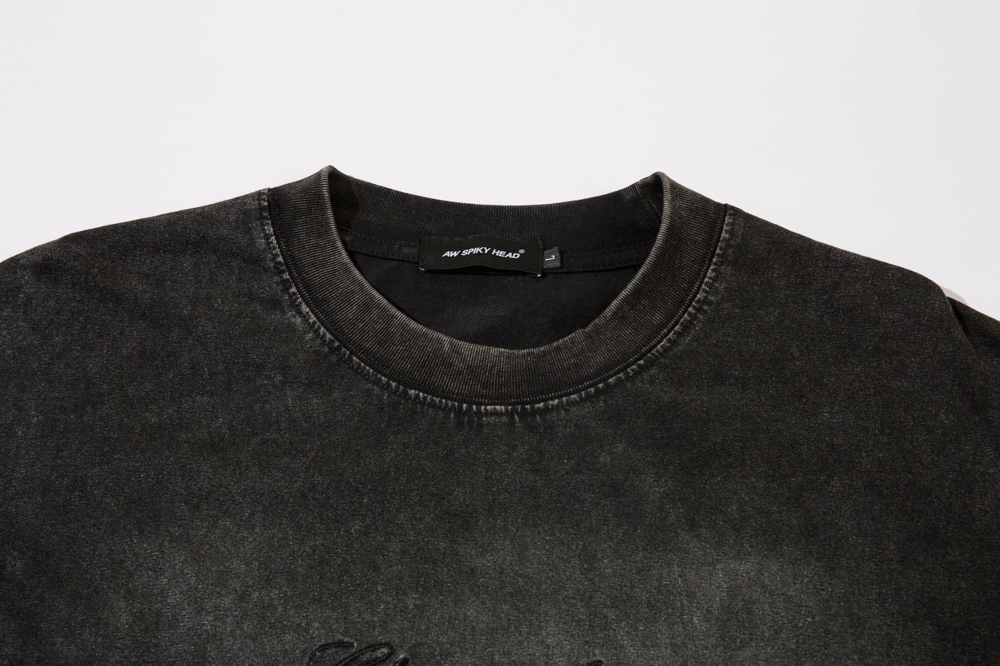 Embroidery Heavy Washed Oversize Short Sleeve T-Shirt WN16126