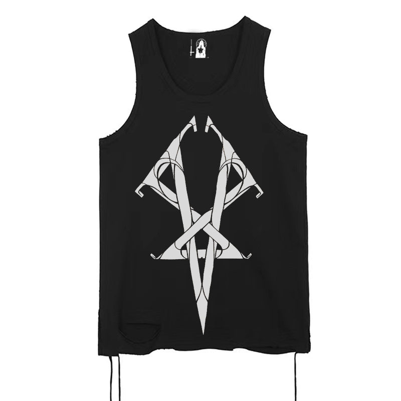 Dark Rock Design Oversize Sleeveless T-Shirt WN15611