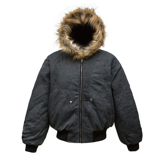 Washed WRINKLED DYED FURLAR PADDED JACKET WN11335