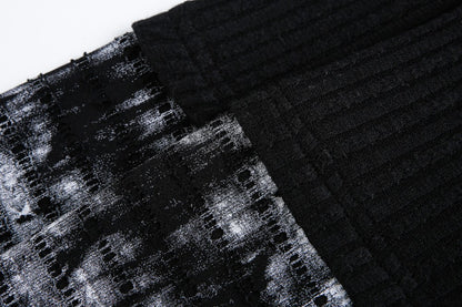 Ribbed Graphic Print Long Sleeve T-Shirt WN28073