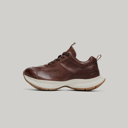 PU Leather Platform Chunky Sole Lace-Up Sneakers WN23487