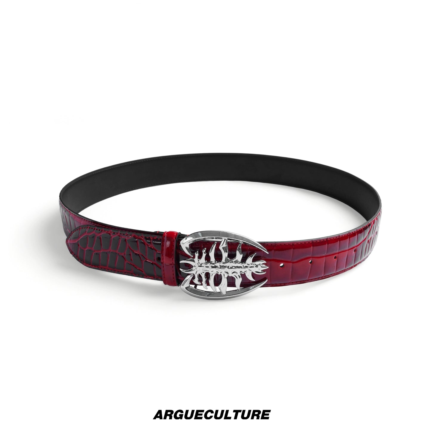 Metal Buckle PU Leather Crocodile Pattern Belt WN22629