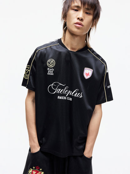 Sporty Textured Panel Print Short Sleeve T-Shirt WN27309