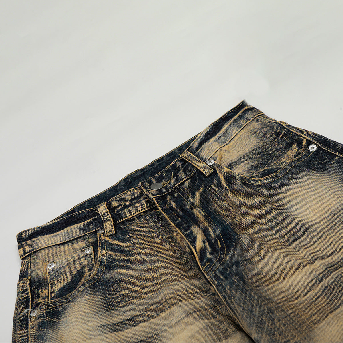 Washed Fade Wide Leg Denim Jeans WN25414