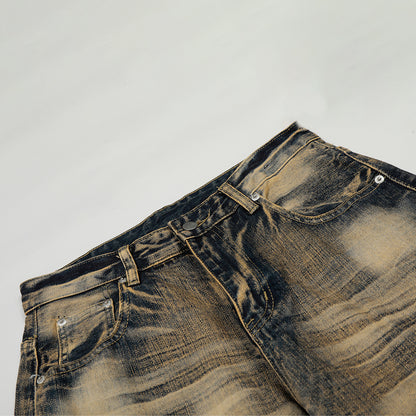 Washed Fade Wide Leg Denim Jeans WN25414