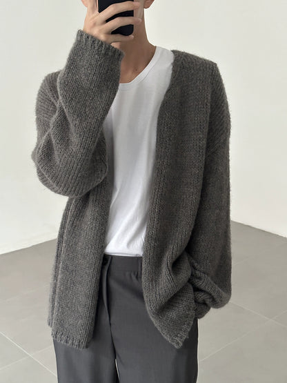 Collarless Knit Cardigan WN21494