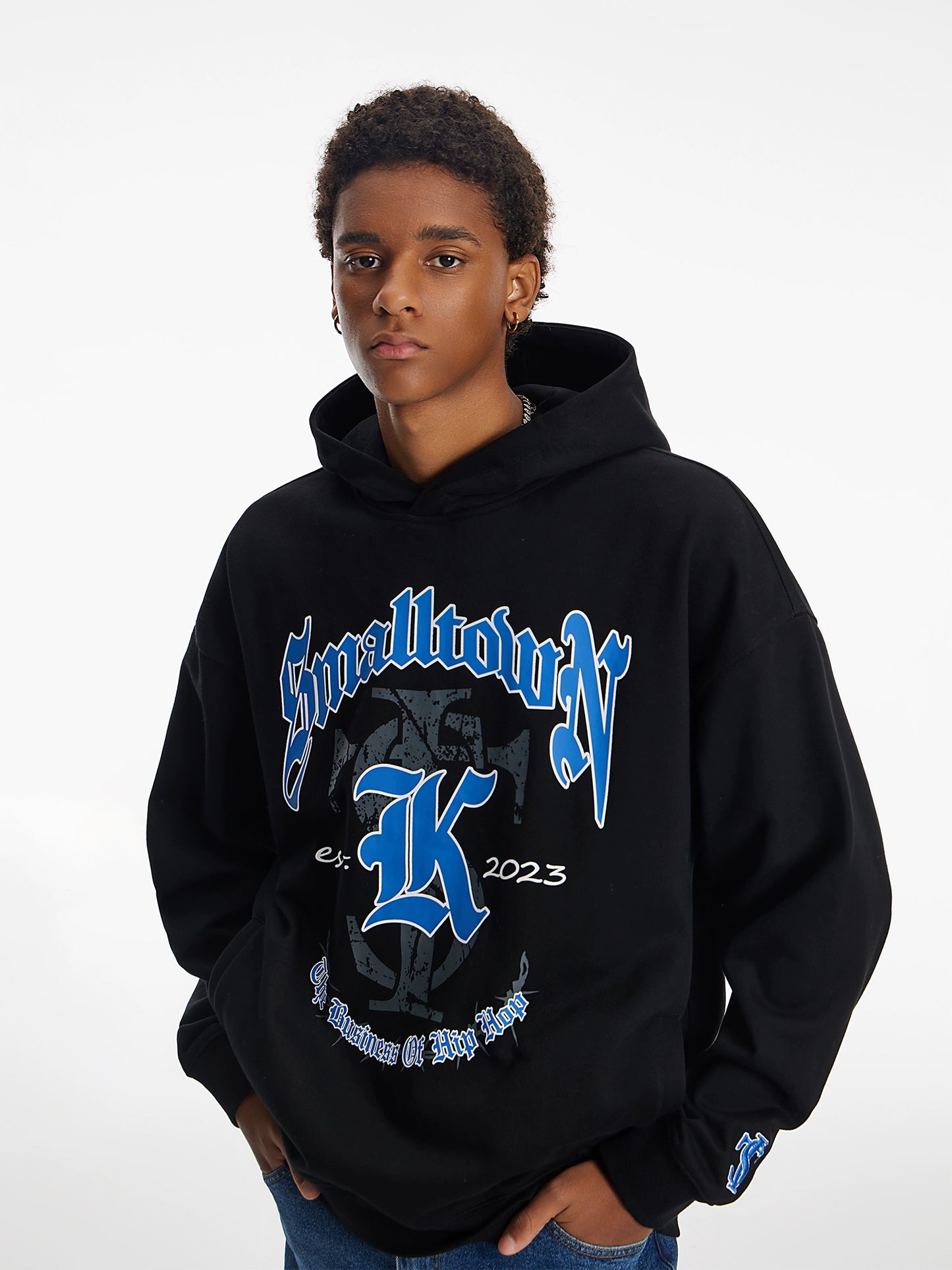 Broken Thorn Print Pullover Hoodie WN11939