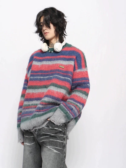 Colorblock Stripe Knit Sweater WN10959