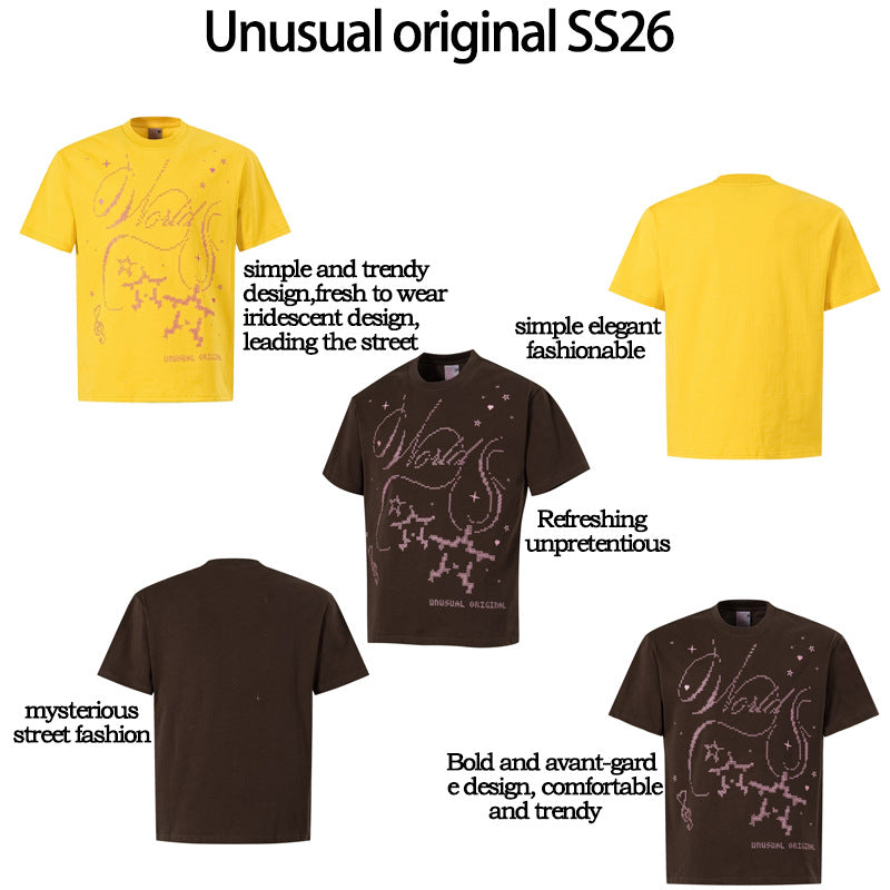 Graphic Embroidery Short Sleeve T-Shirt WN25893