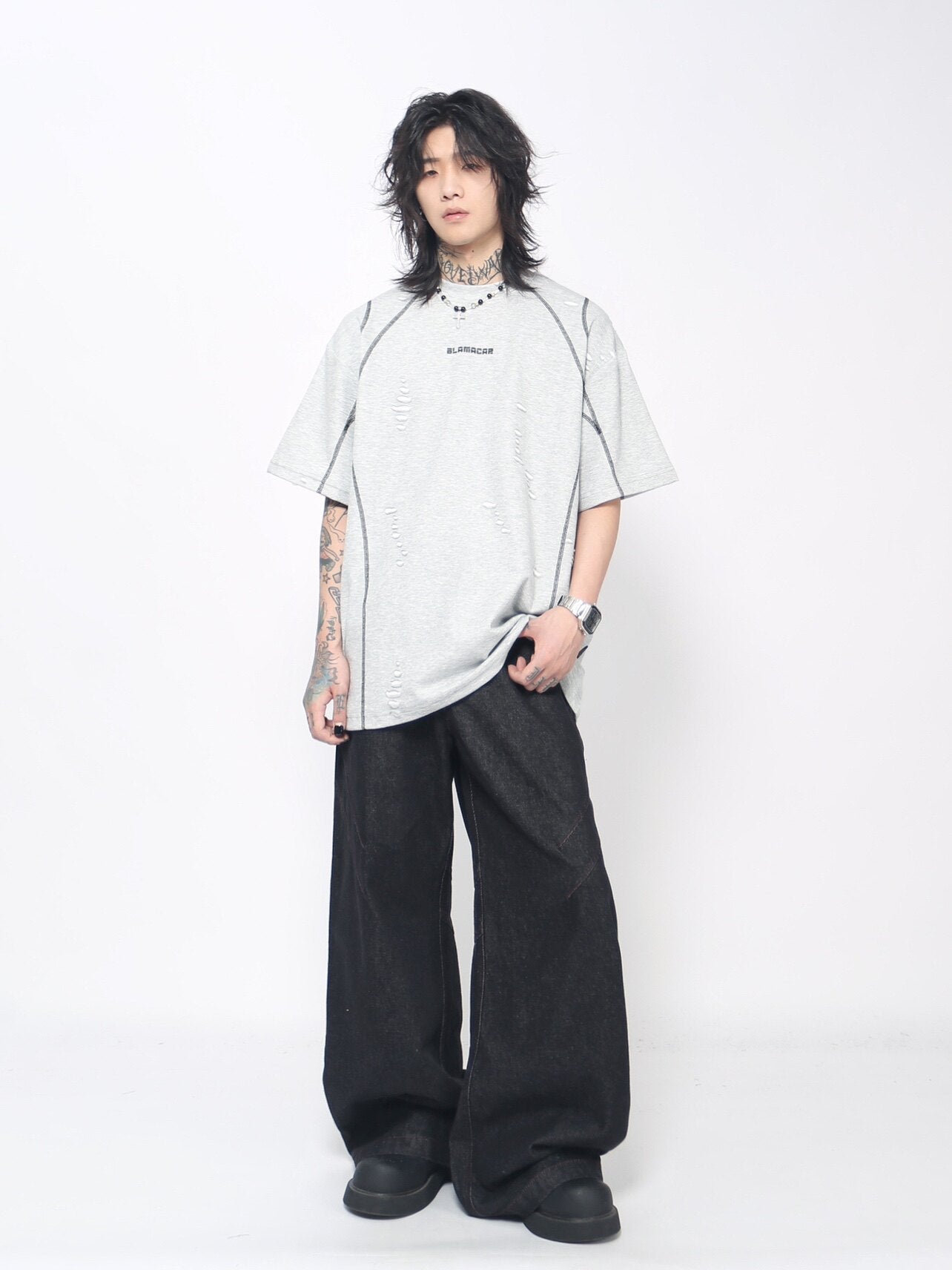 Oversize Damage Short Sleeve T-Shirt WN24429
