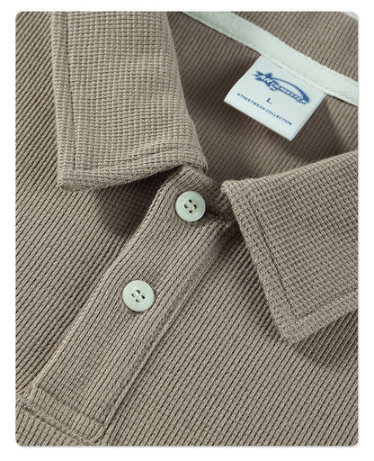 Oversize Waffle Polo Shirt & Waffle Shorts Setup WN6636