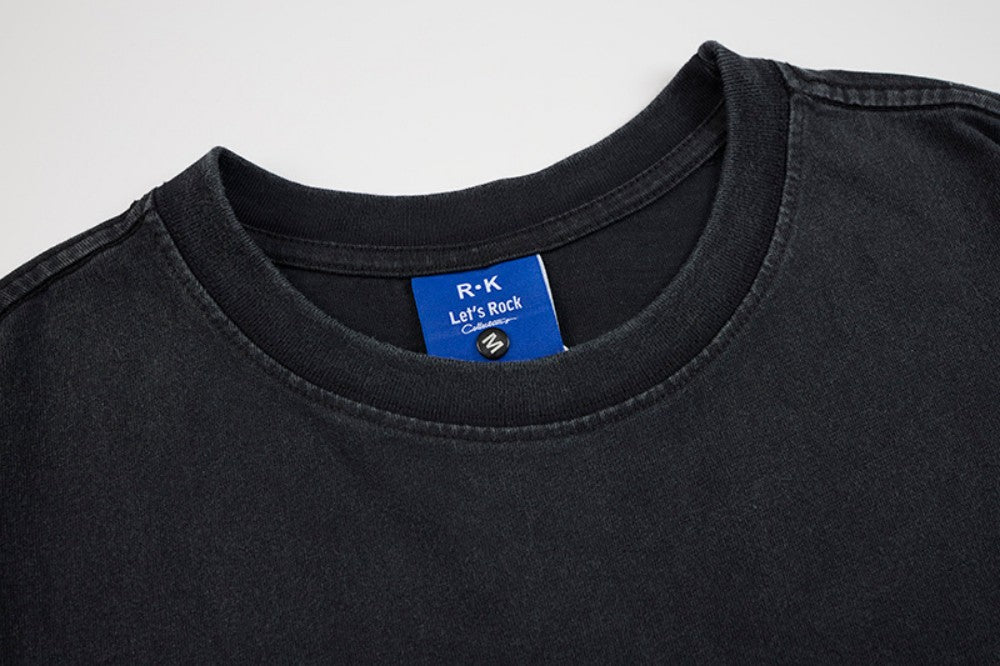 Washed Letter Graphic Short Sleeve T-Shirt WN28039