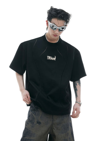 Deconstructed Metal Detail Short Sleeve T-Shirt WN18387