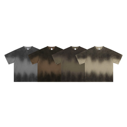 Spray Dye Washed Damage Short Sleeve T-Shirt WN16276