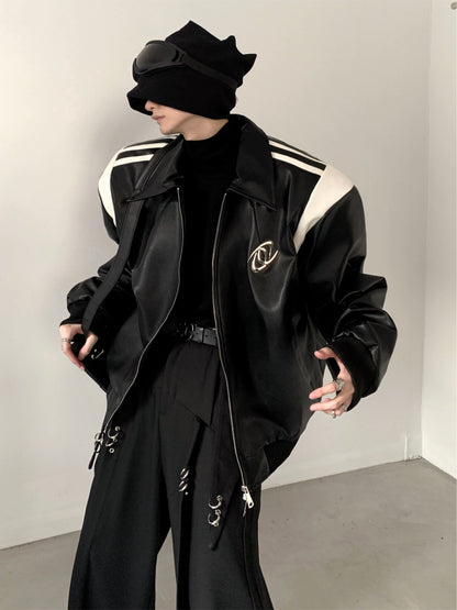 Thick PU Leather Zipper Jacket WN9113