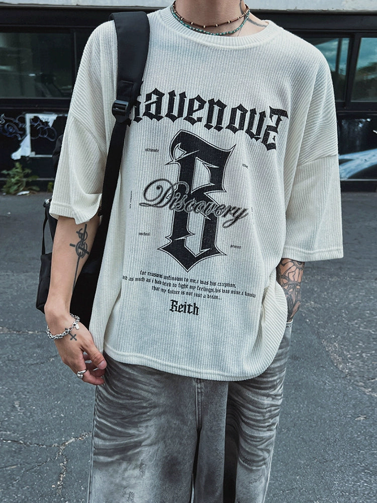 Letter Print Oversize Short Sleeve T-Shirt WN20267