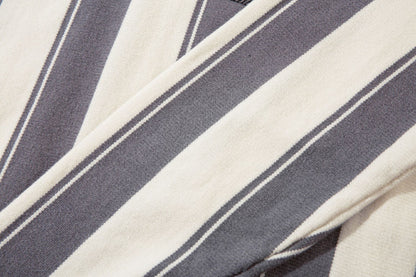 Colorblock Striped Polo Knit Sweater WN11393