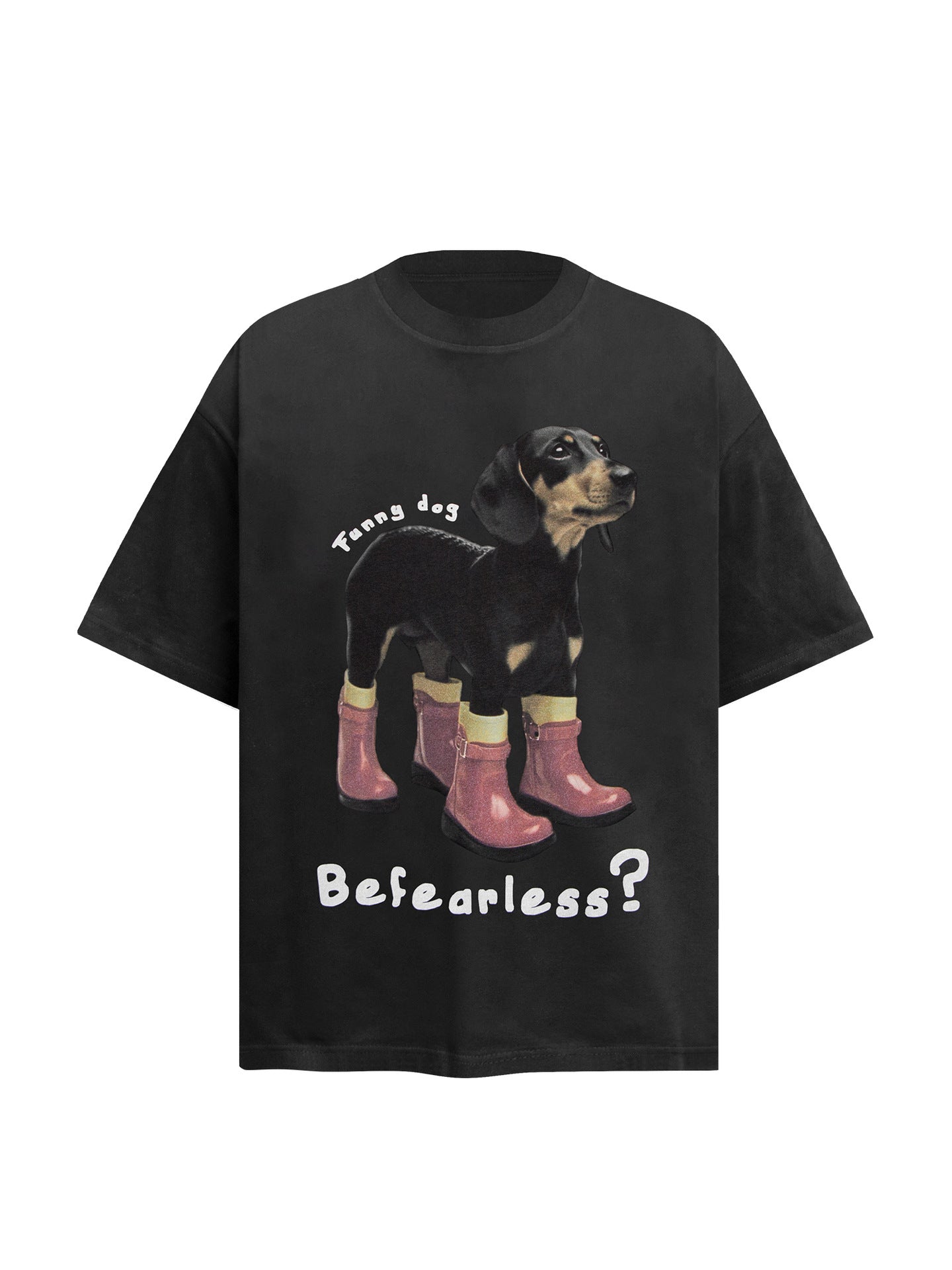Dog Graphic Letter Short Sleeve T-Shirt WN26277