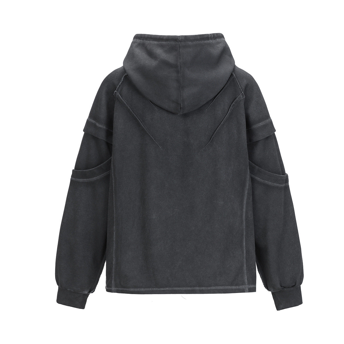 Heavyweight Washed Deconstructed Pullover Hoodie WN23059