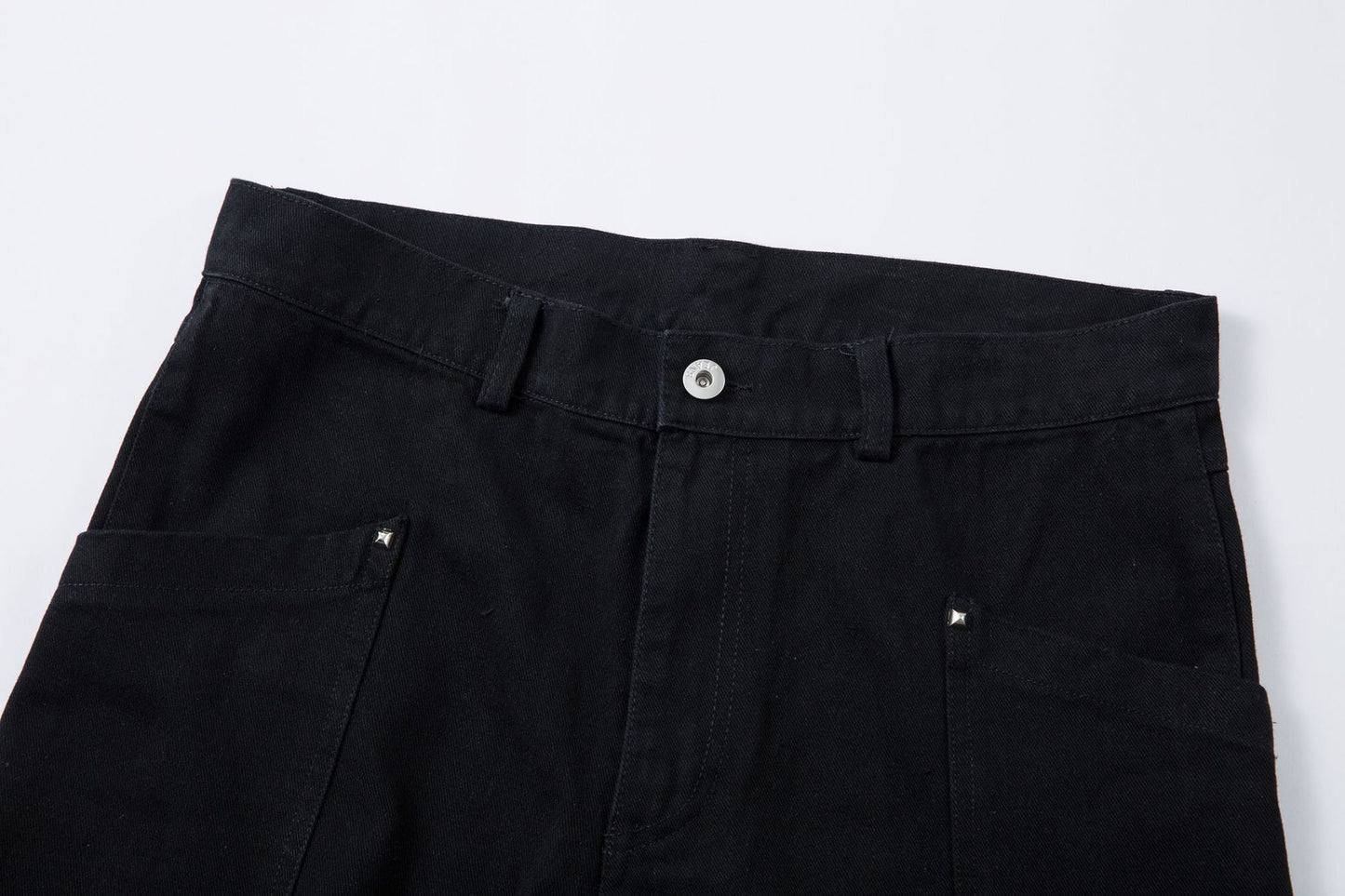 Studs Accent Design Wide Leg Denim Jeans WN18571