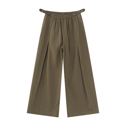 Zipper Short Jacket & Pleats Wide Leg Pants Setup WN25009