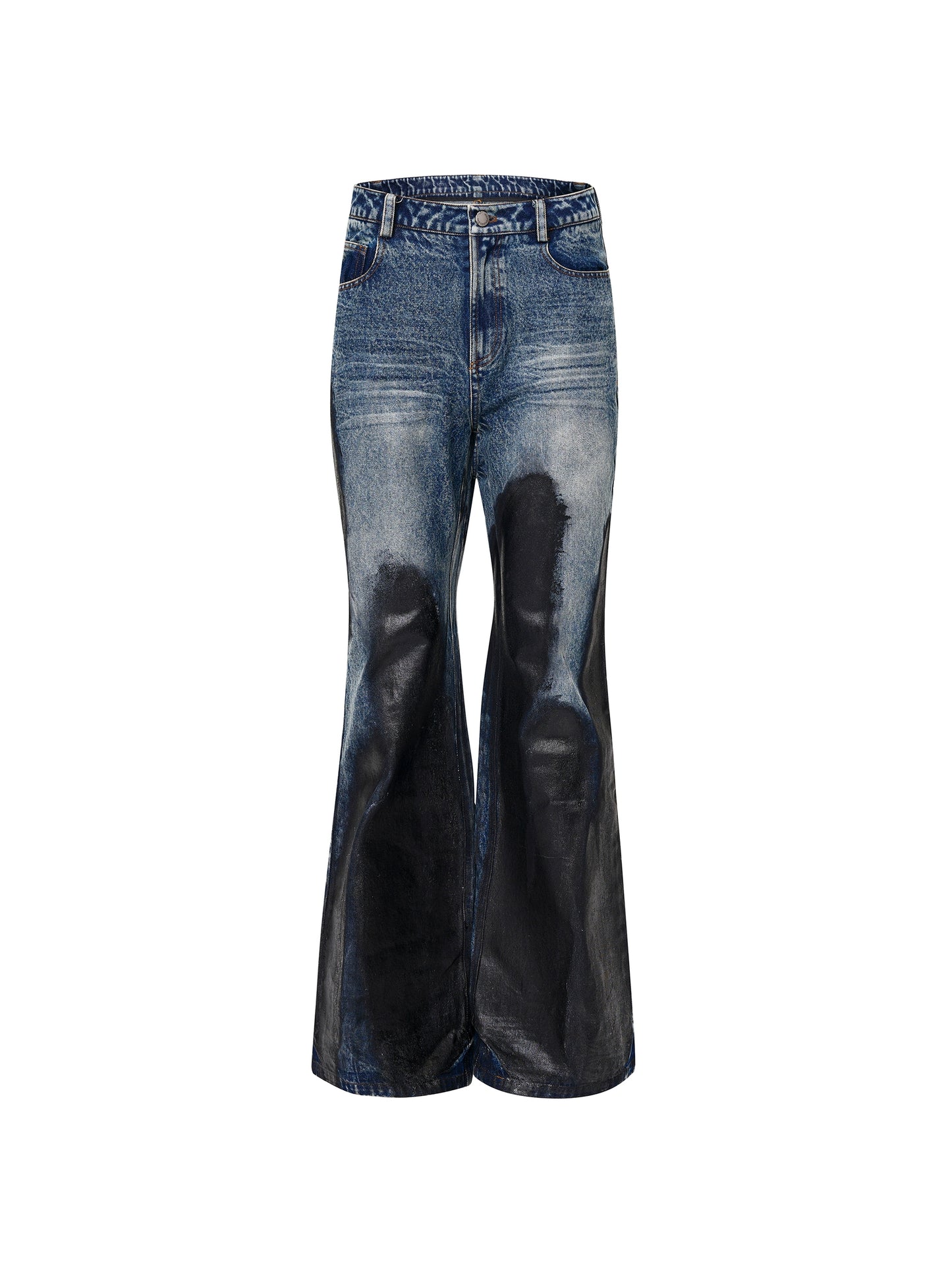 Wax Wash Damage Whisker Flare Denim Jeans WN21813