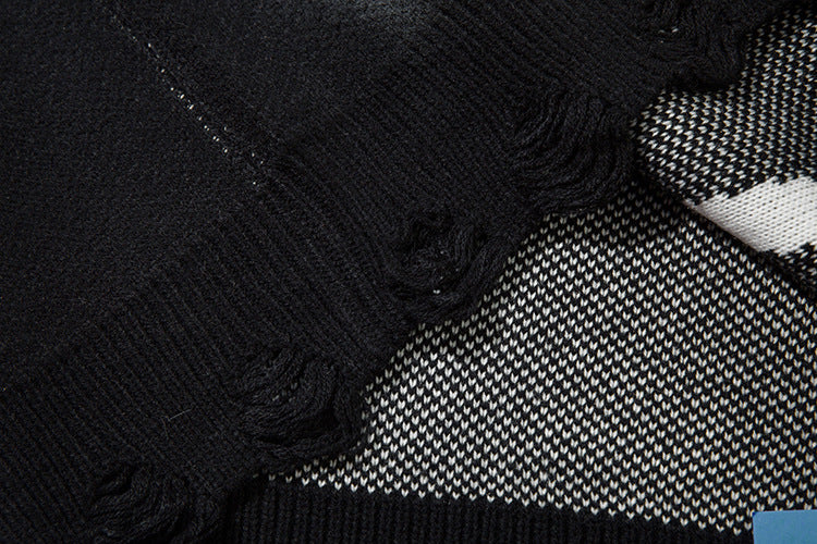 Tie-Dye Graffiti Butterfly Cutout Knit Sweater WN11412